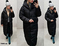 Зимняе женское пальто стеганное 7265 ян