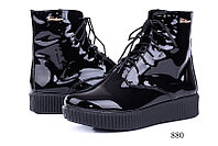 Женские ботинки лаковые черные 880
