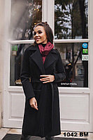 Женское пальто на запах кашемировое с подкладкой 1042 ДМ