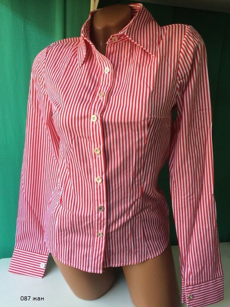 Женская рубашка Полоска 087 жан - фото 1 - id-p10137449