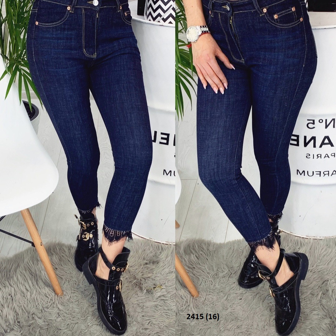 Женские джинсы с гипюром 2415 (16) - фото 1 - id-p10138027