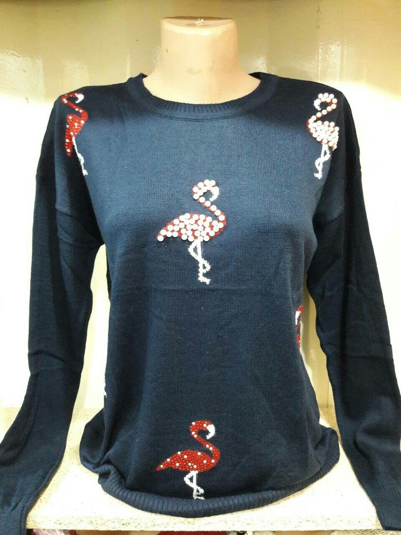 Женский свитер декорирован стразами ст 2002 с.т. - фото 1 - id-p10138209