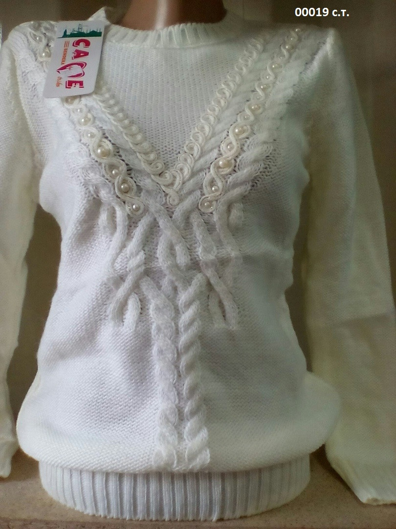 Вязаный женский свитер 00019 с.т. - фото 1 - id-p10138443