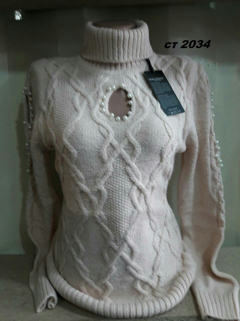 Женский свитер под горло с каплей ст 2034 с.т. - фото 1 - id-p10138628