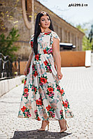 Летнее женское платье с цветами д41299.1 гл