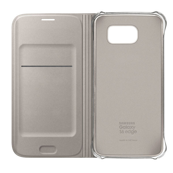 Чехол - книжка Flip Wallet Samsung Galaxy S6 edge G925F Золотистый - фото 1 - id-p10142209
