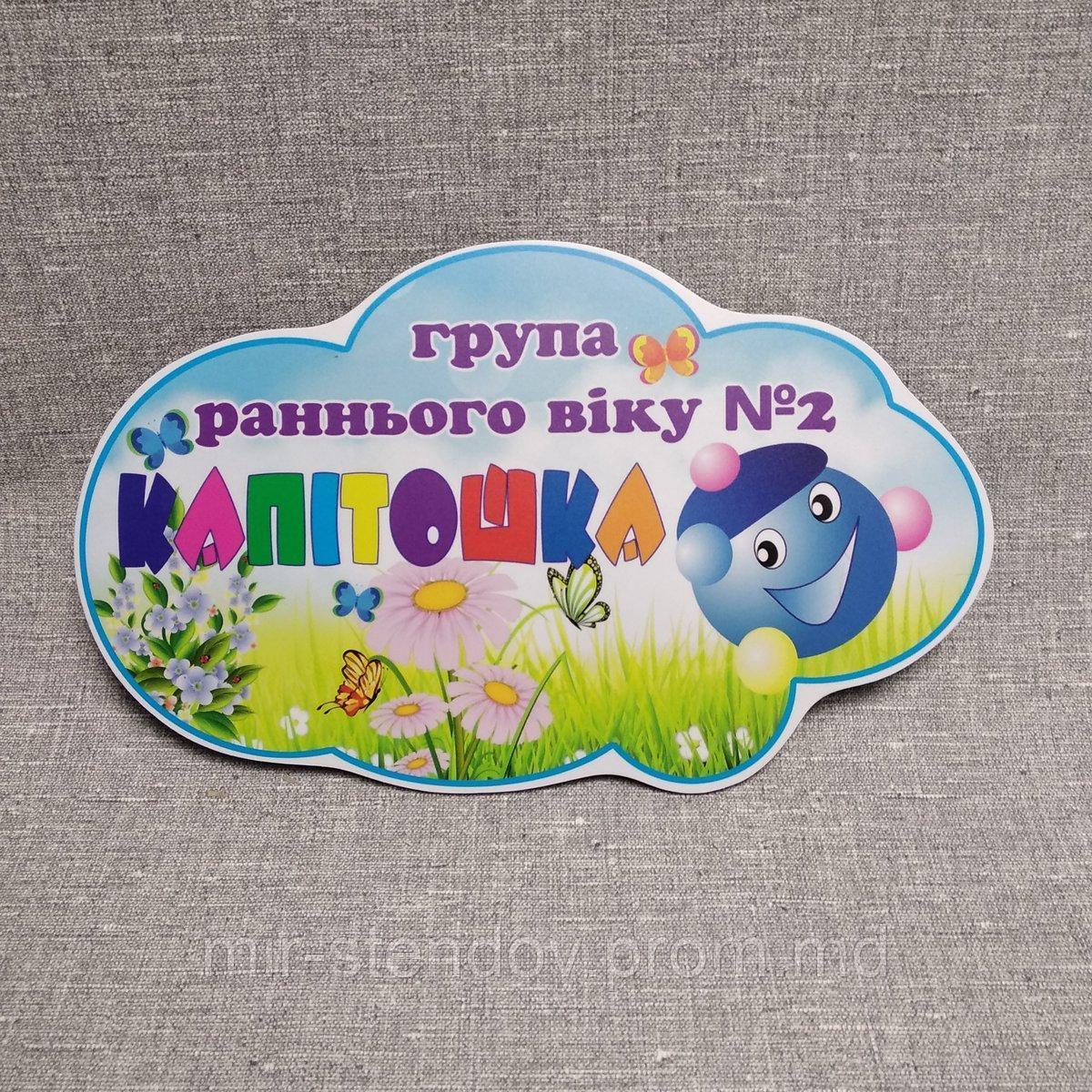 Табличка Группа раннего возраста. Капитошка, фото 1