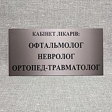 Табличка Кабінет лікарів: Офтальмолог, Невролог, Ортопед-травматолог