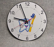 Часы настенные для стоматологии. Зубная щетка