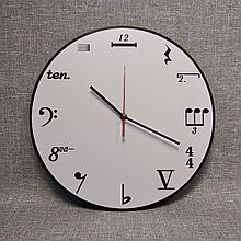 Часы настенные для кабинета музыки. Музыкальные цифры