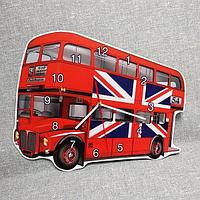 Часы настенные Автобус с флагом Англии