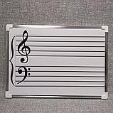 Магнитный нотный стан и ноты магниты. Пособие 34х26 см, фото 3