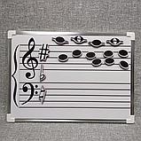 Магнитный нотный стан и ноты магниты. Пособие 34х26 см, фото 6