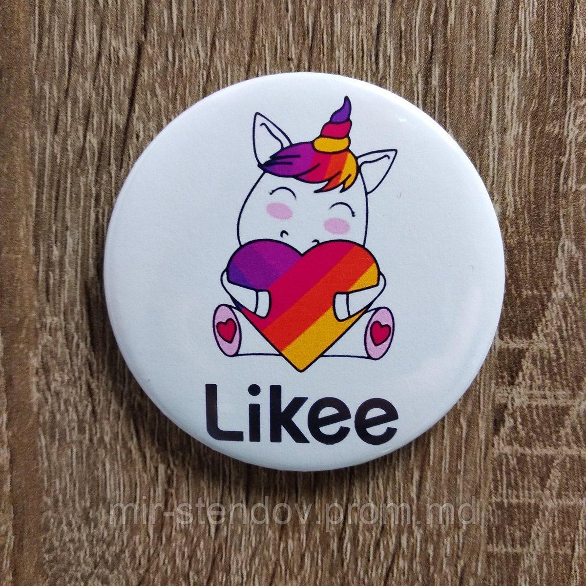 Значок металлический Likee Единорог, фото 1