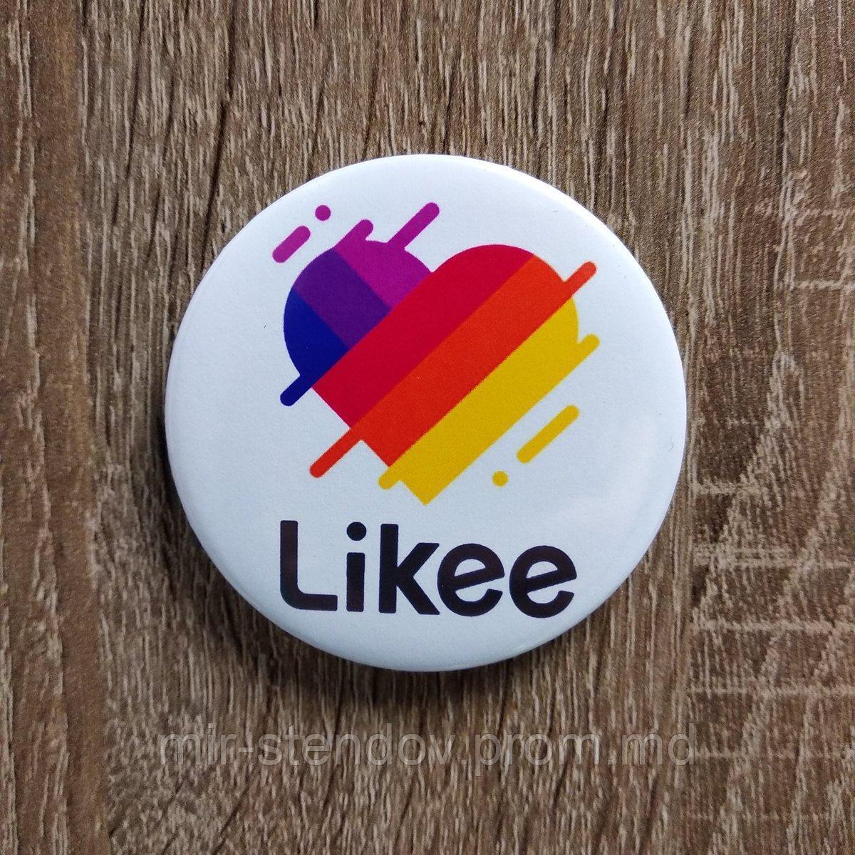 Значок металлический Likee Cердечко, фото 1