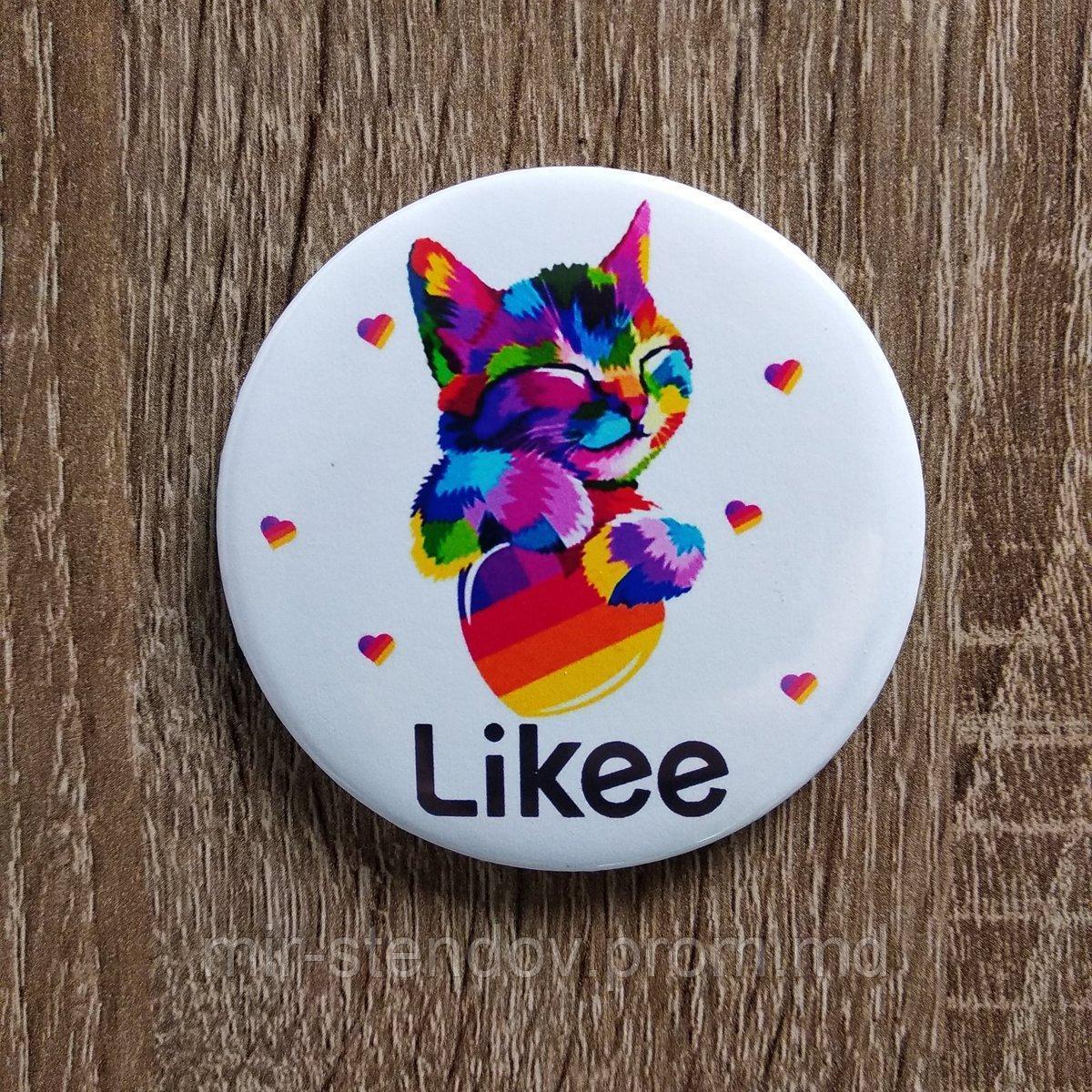 Значок металлический Likee Cat, фото 1