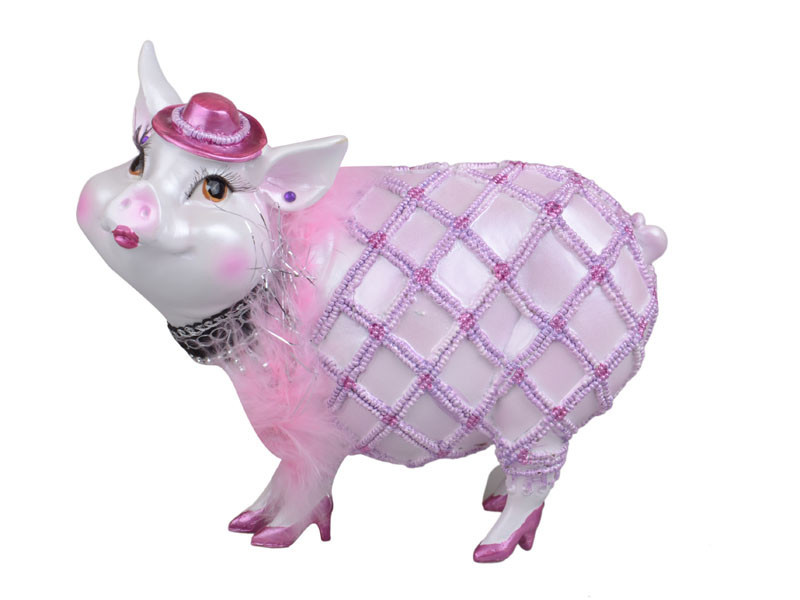 Фигурка декоративная Свинка 17,5х6,5 см сирен. - фото 1 - id-p10099498