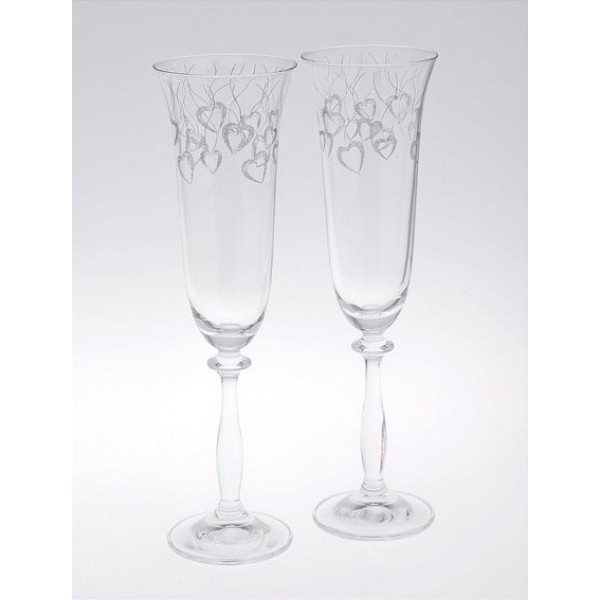 Набор бокалов для шампанского сердечками Bohemia Angela 190 мл 2 пр (C5776) b40600-C5776 - фото 1 - id-p5561441