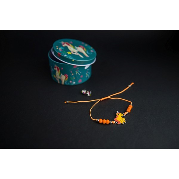 Браслет с кулоном Единорог в комплекте с серьгами-гвоздиками E&D 9732ED - фото 1 - id-p10115591