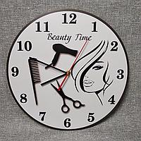Часы настенные для салона красоты Чёрно-белые. Beauty Time