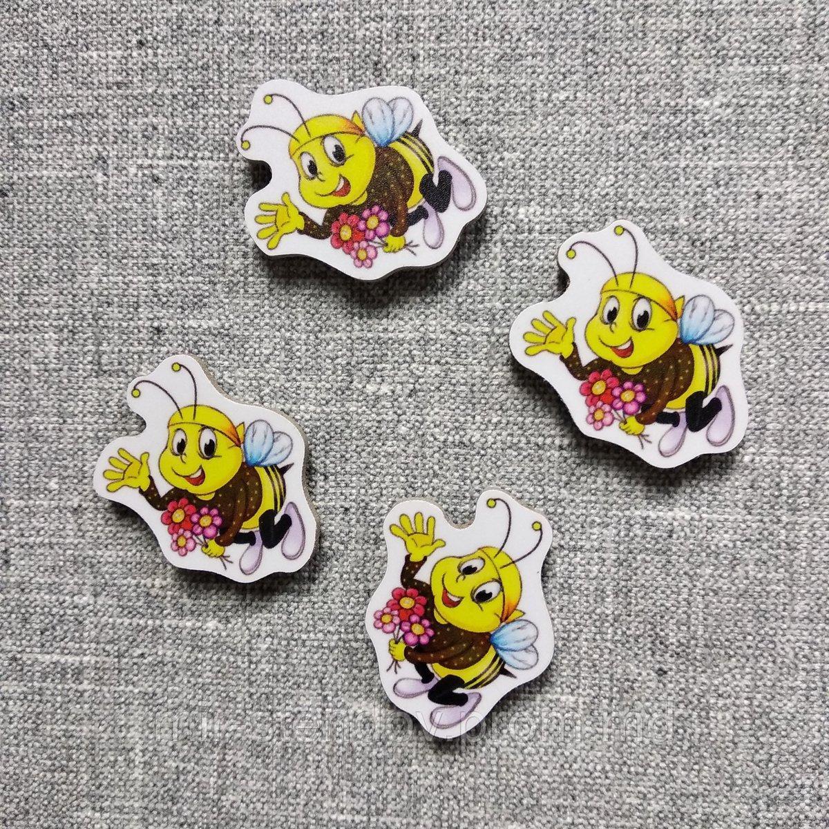 Магнитик канцелярский Пчелки с букетом, фото 1