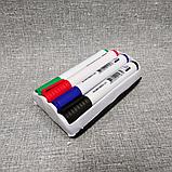 Губка для маркерной доски + 4 цветные маркера, фото 2