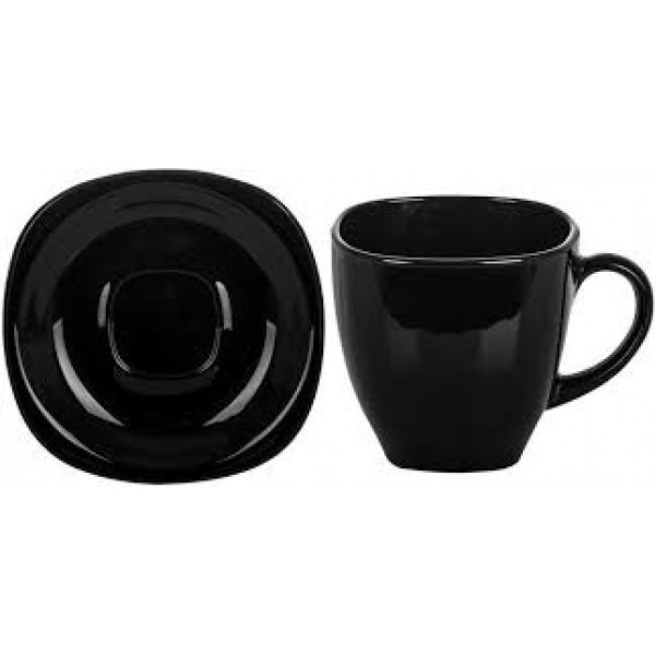 Чашка с блюдцем Luminarc Carine Black 220 мл 2 пр P4672 - фото 1 - id-p10115569