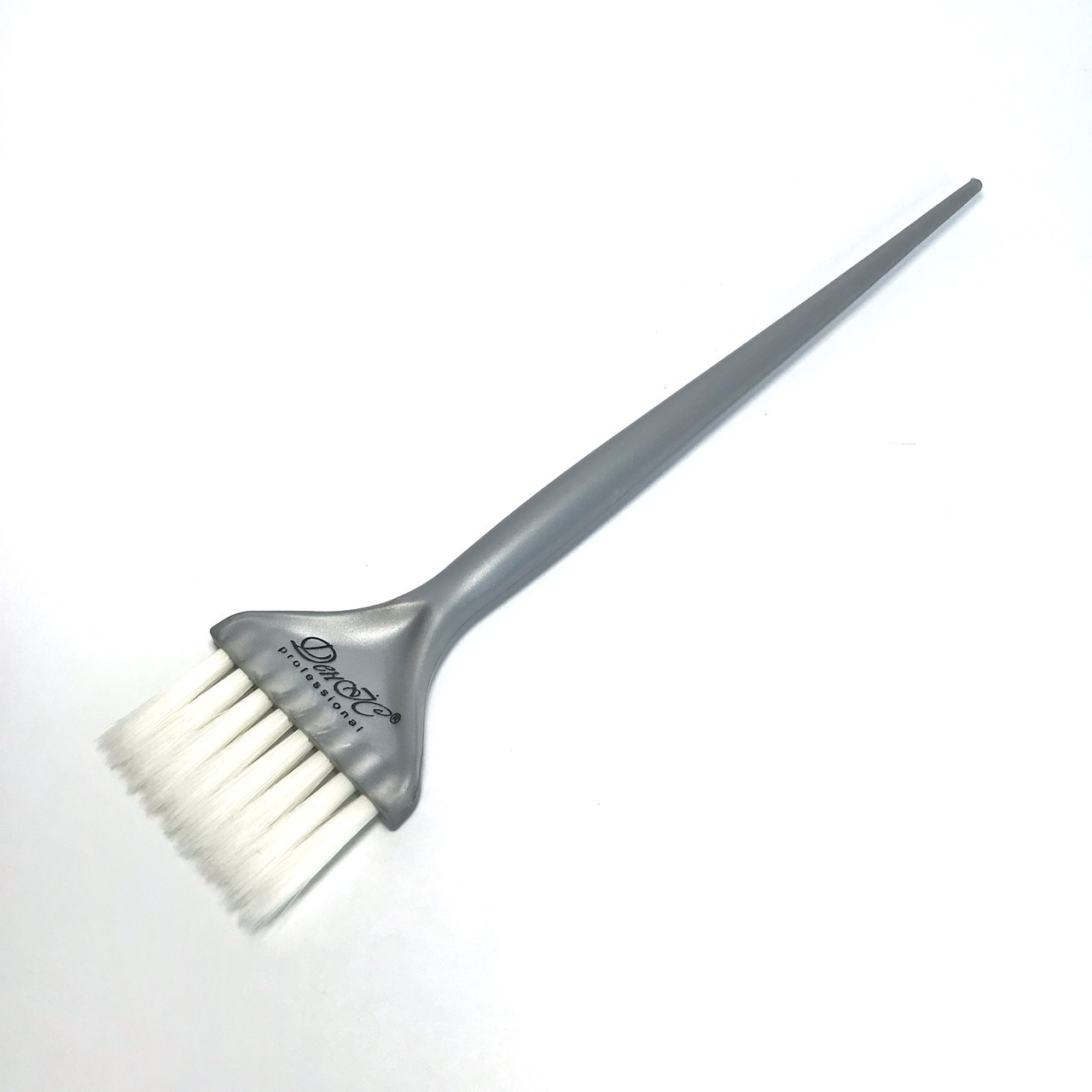 Кисть для окрашивания волос DenIS professional с белой щетиной - серая узкая(1173) - фото 1 - id-p10154374