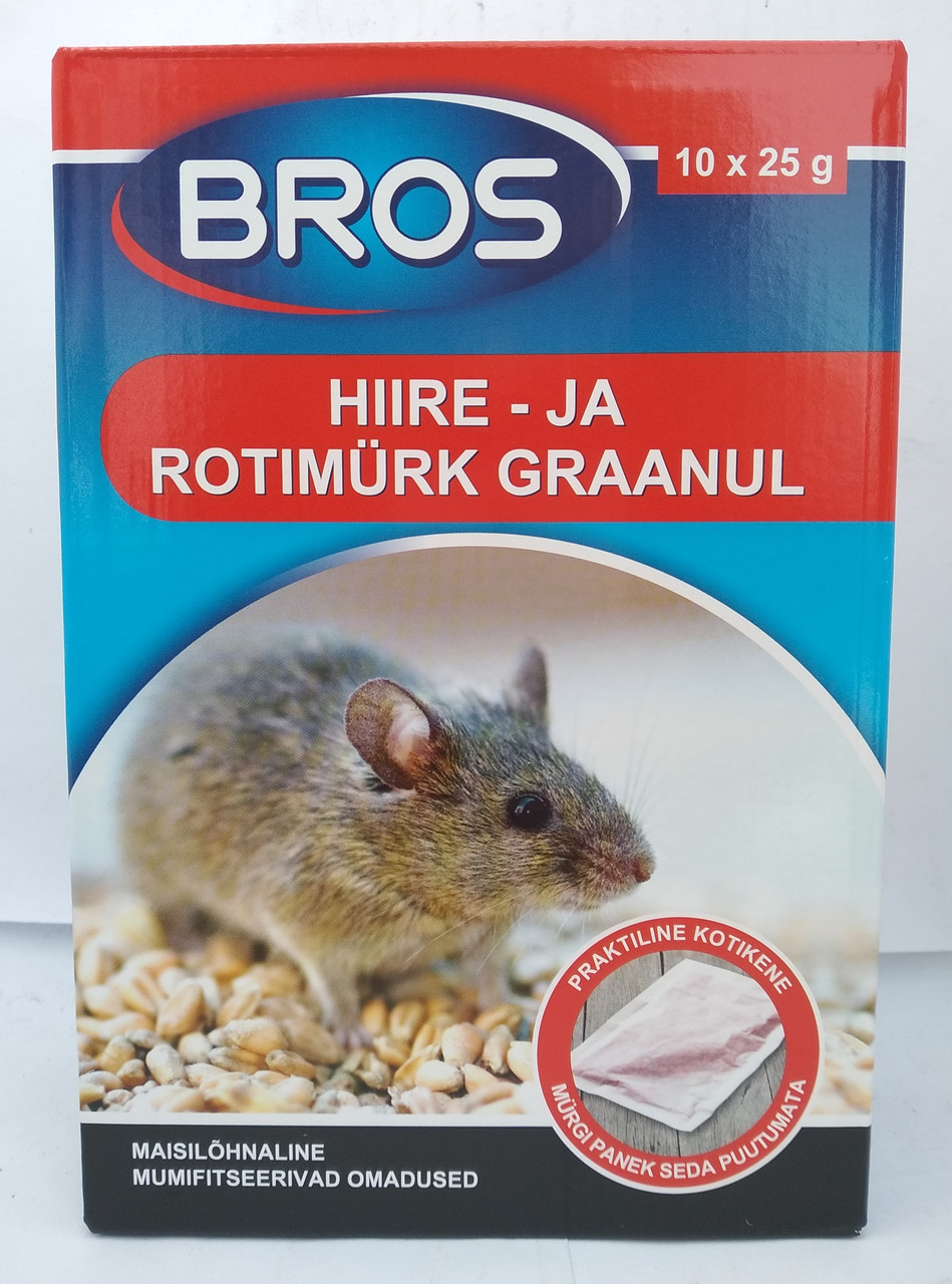 Брос Bros зерновая смесь от мышей и крыс 250 грамм качество - фото 1 - id-p10149000