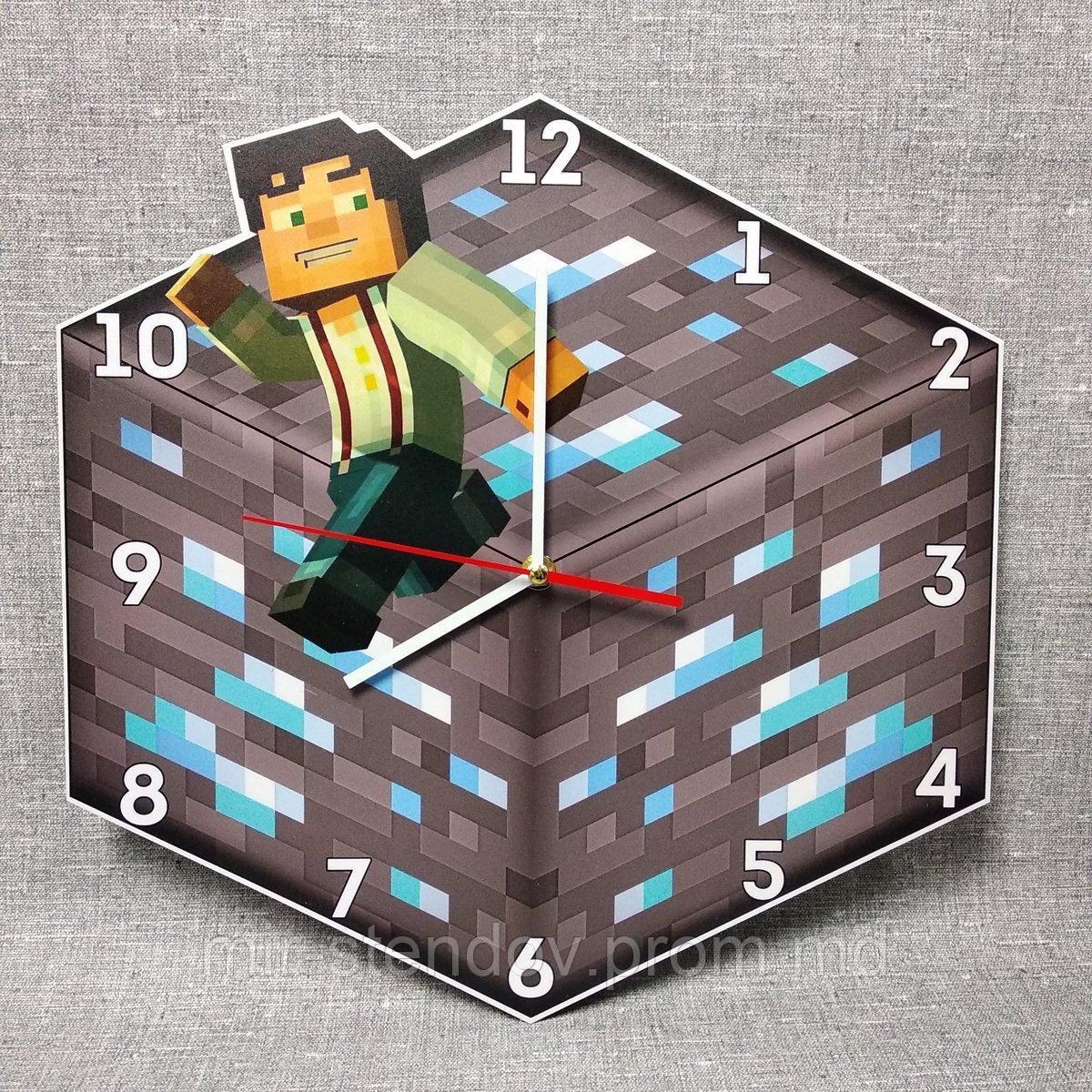 Часы настенные Minecraft 2 25х25 см - фото 1 - id-p5996113