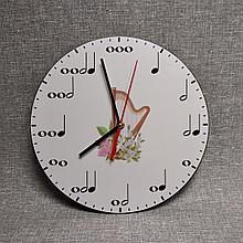 Часы настенные для кабинета музыки.  Арфа
