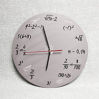 Настенные часы для кабинета математики Серые