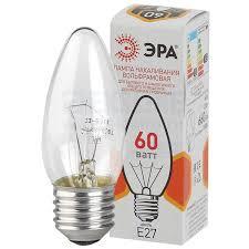 Лампа накаливания ЭРА ДС (B36) свечка 60Вт 230В E27 цв. упаковка - фото 1 - id-p10170604