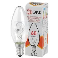 Лампа накаливания ЭРА ДС (B36) свечка 60Вт 230В E14 цв. упаковка - фото 1 - id-p10170605