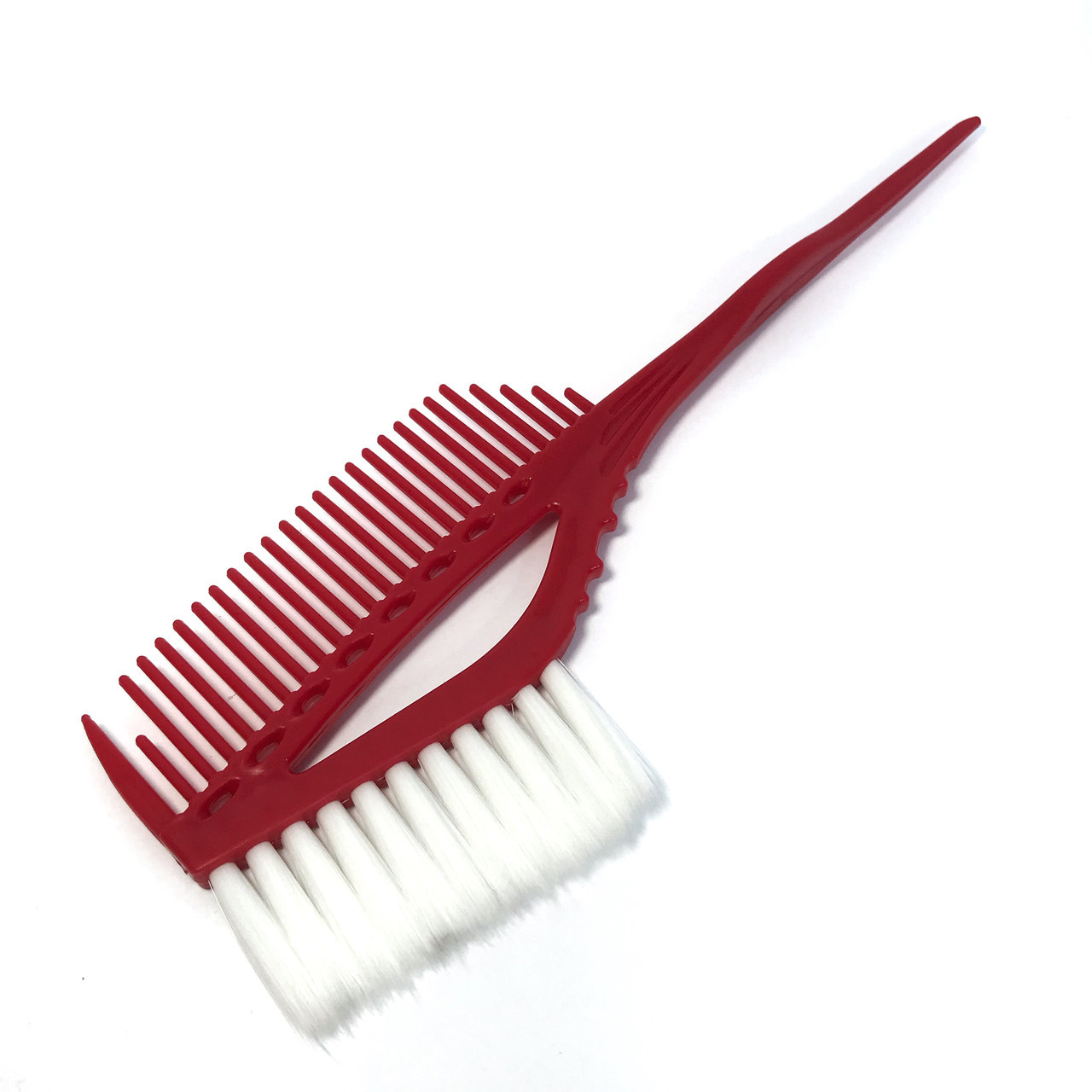 Кисть-расчёска для окрашивания волос DenIS professional с белой щетиной - красная 4119 - фото 1 - id-p10170636