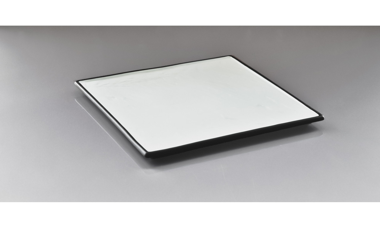 Тарелка квадр. 21,5х21,5 см 8,5 " белая с черными краями F2934BY-8,5W - фото 1 - id-p10171564