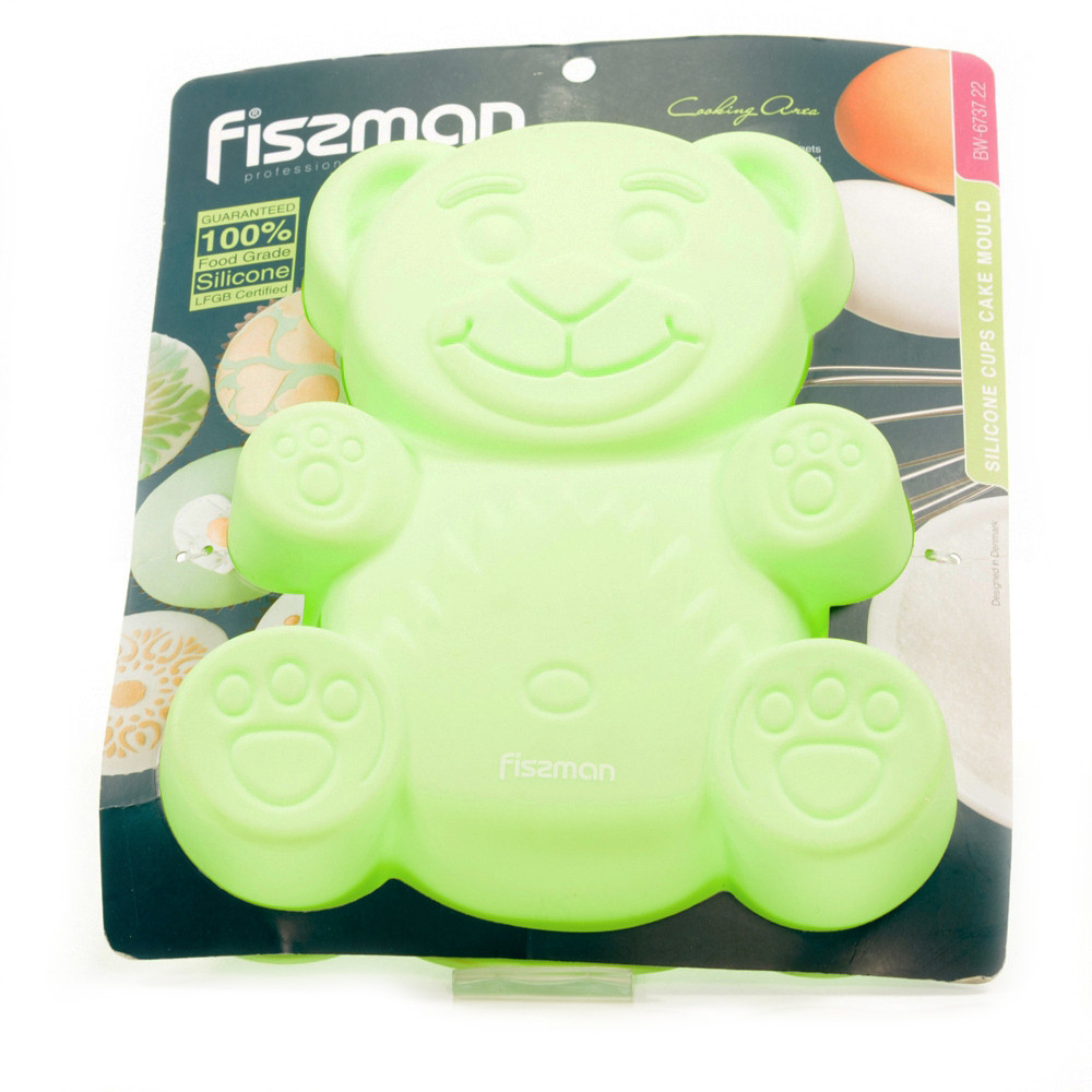 Форма силиконовая для выпечки Fissman 22х19х3 см Медвежонок зеленый чай 6737 F - фото 1 - id-p10172631
