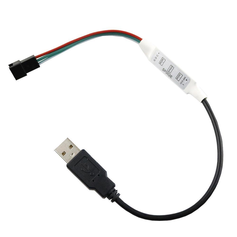SPI мини контроллер SP002E USB DC5-24V (3 кнопоки) WS2811, WS2812, WS2813 - фото 1 - id-p10172846