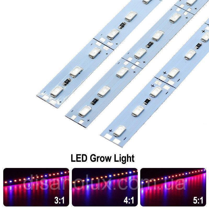 Фито LED линейка светодиодная SMD 5730, 144LED, 12V IP20 ( 4красных + 1синий ) - фото 1 - id-p10178408