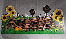 Заборчик плетень с подсолнухами. Декоративные стенды