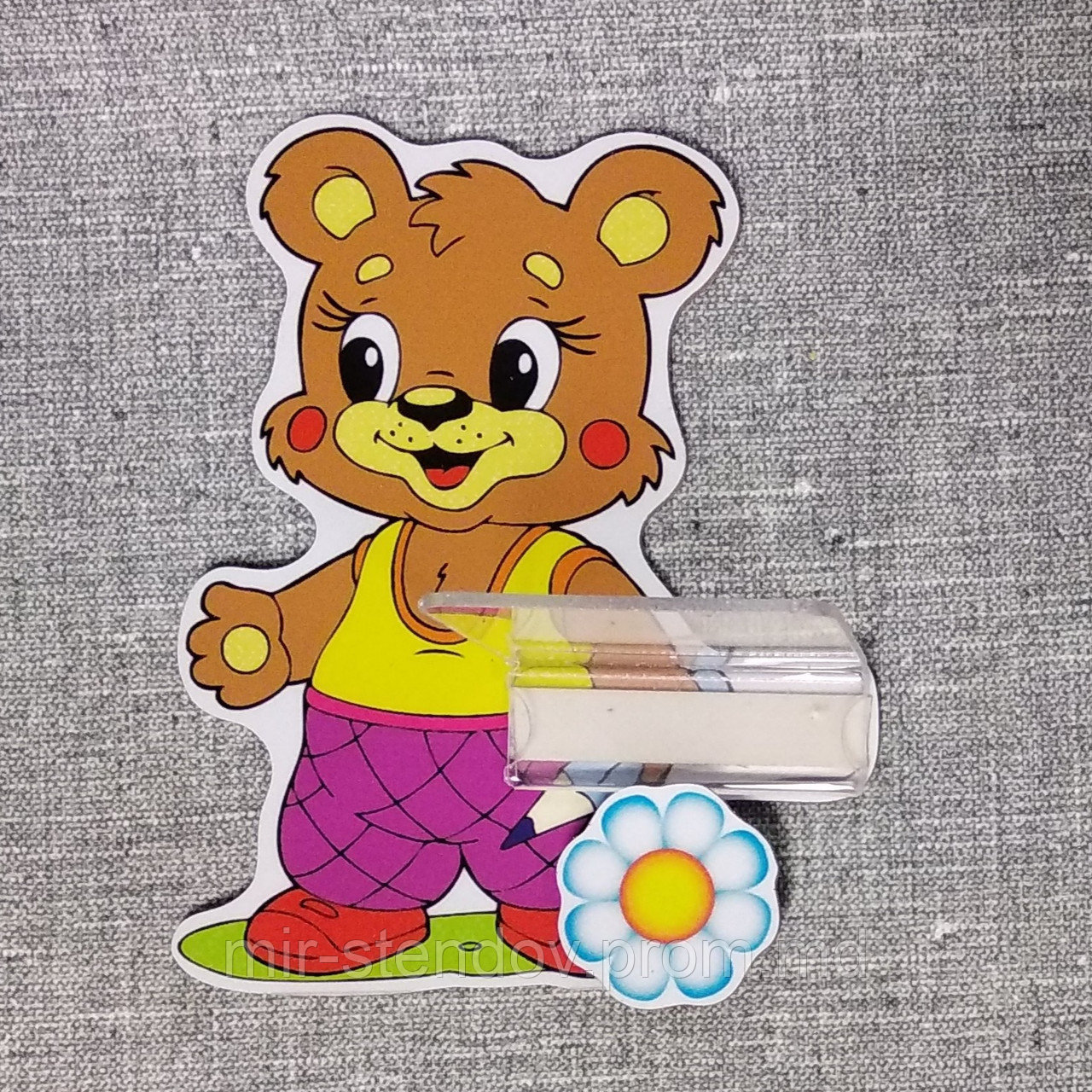 Стенд для рисунка и поделки с полочкой и магнитом Мишка, фото 1