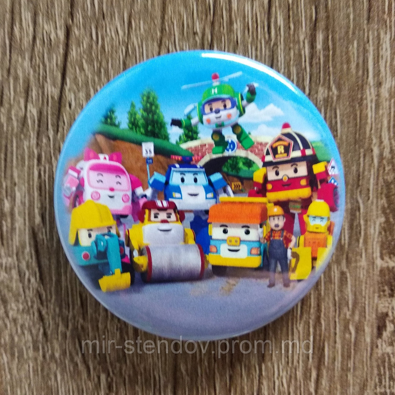 Значок металлический Робокар полли, фото 1