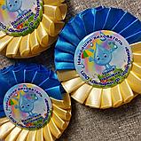 Значок Выпускник с розеткой. Бежево-голубая, фото 2