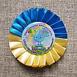 Значок Выпускник с розеткой. Бежево-голубая, фото 3