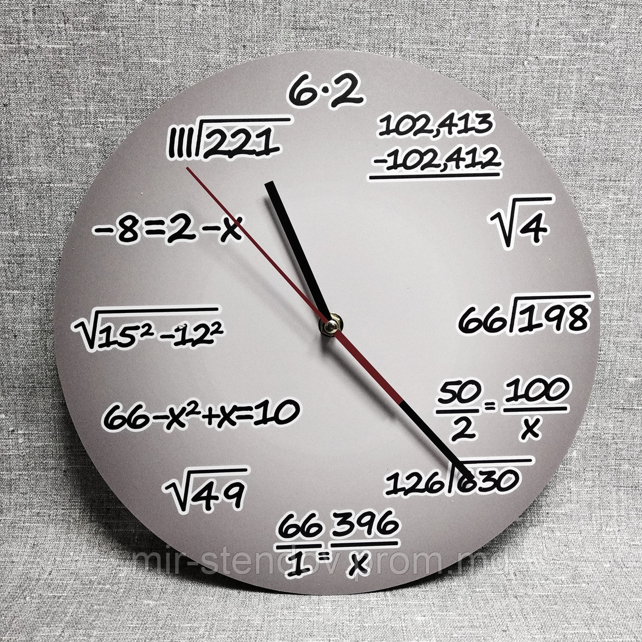 Часы настенные для кабинета математики серые - фото 1 - id-p5995706