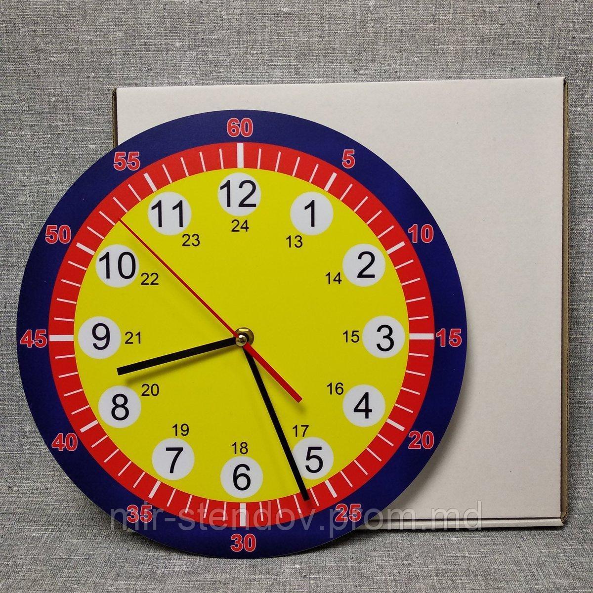 Обучающие настенные часы. Тёмно-синий ободок 35 см, Обычные - фото 1 - id-p10119646
