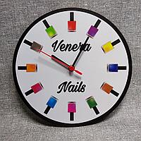Часы настенные для салона красоты Venera Nails (Белые)