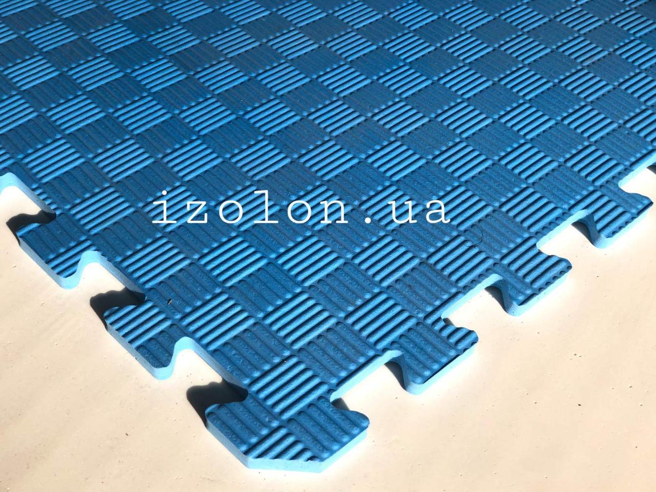 Коврик-пазл (мягкий пол татами ласточкин хвост) IZOLON EVA SPORT 1000х1000х10мм, синий - фото 1 - id-p10188748