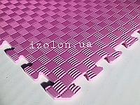 Коврик-пазл (мягкий пол татами ласточкин хвост) IZOLON EVA SPORT 1000х1000х10мм, розовый