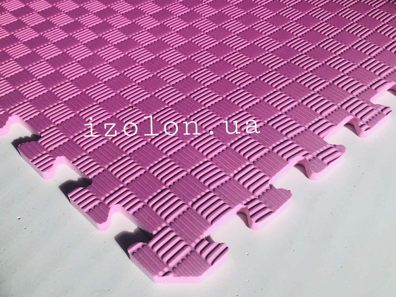 Коврик-пазл (мягкий пол татами ласточкин хвост) IZOLON EVA SPORT 1000х1000х10мм, розовый - фото 1 - id-p10188751
